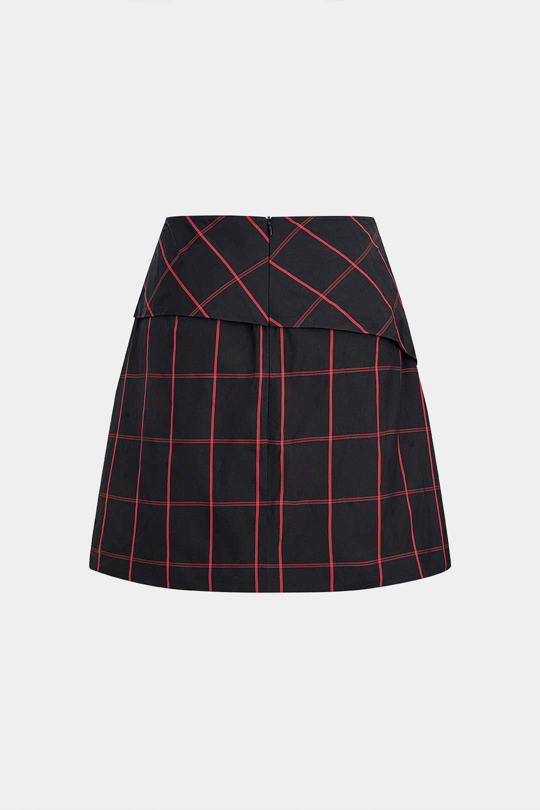 Plaid Print Zipper Mini Skirt