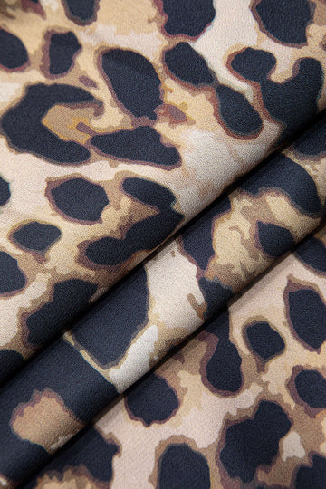 Leopard Print Tie Halter Backless Mini Dress