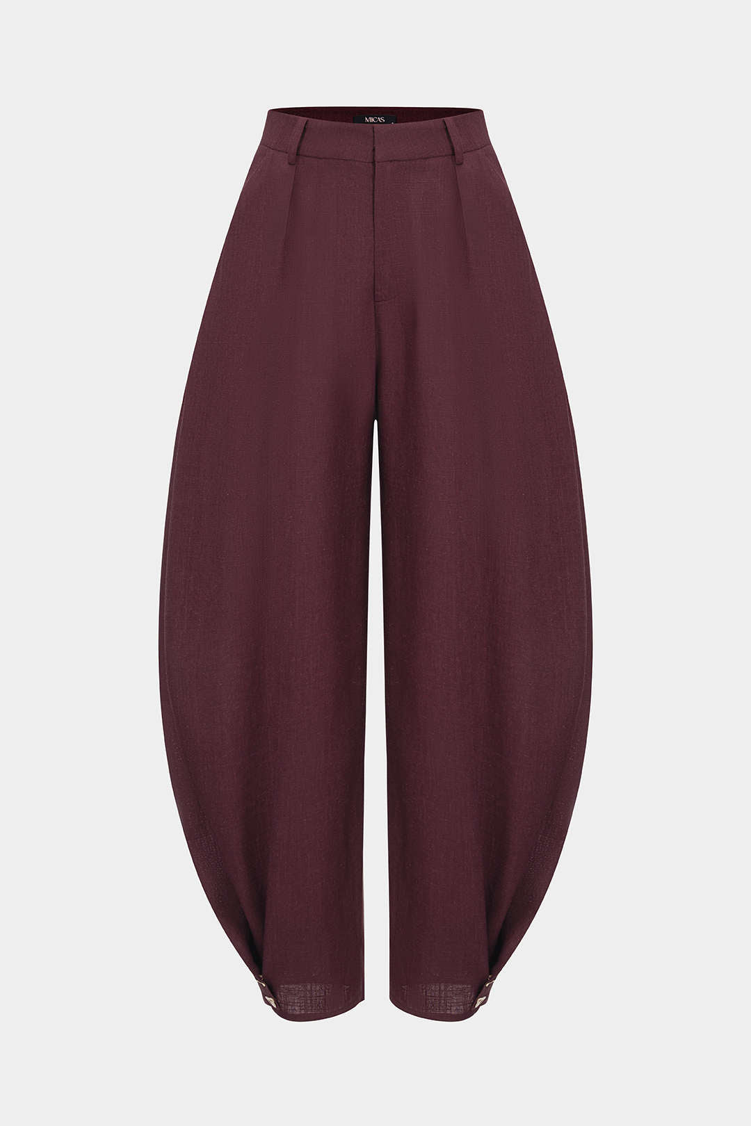 Linen Solid Barrel Trousers