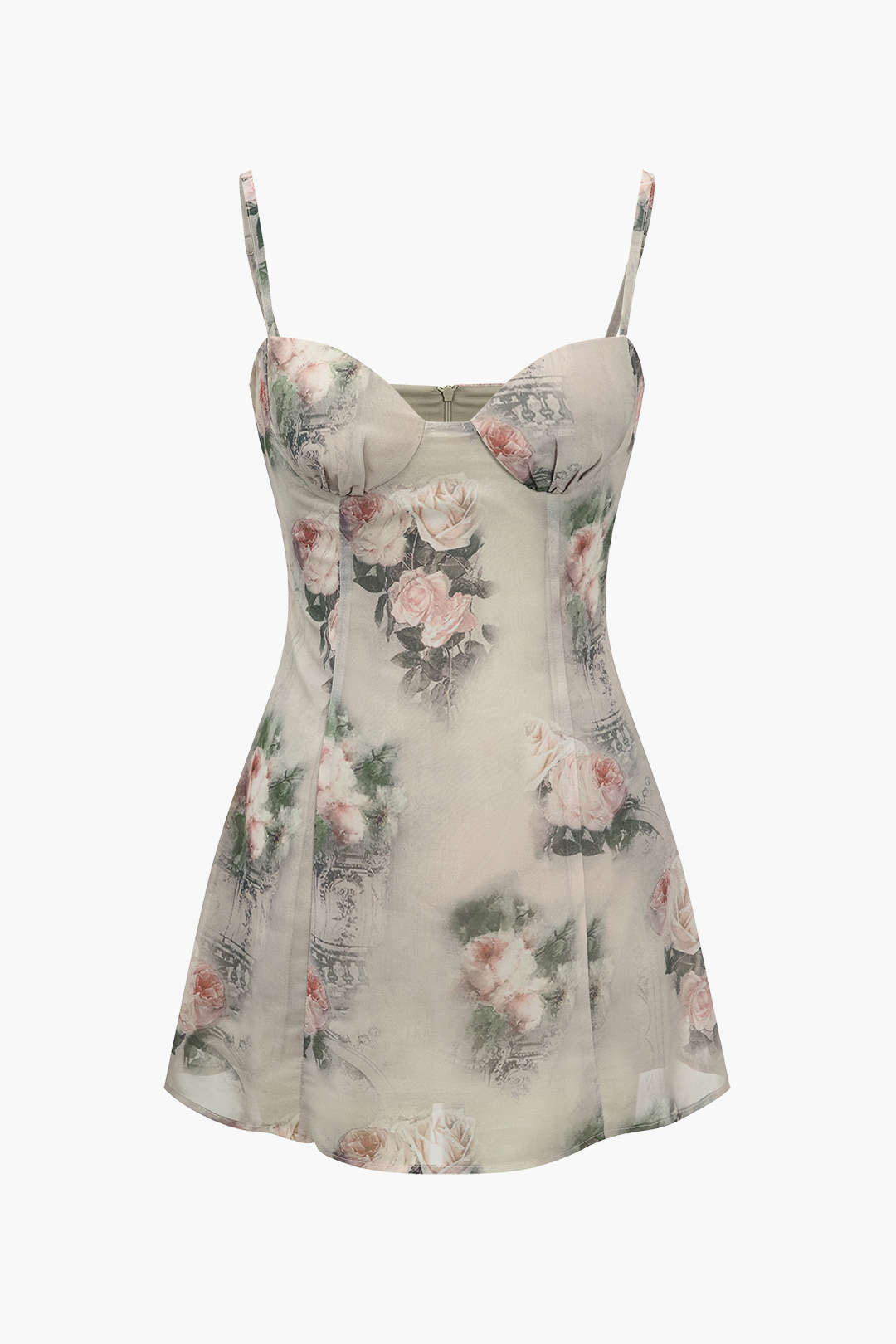 Floral Print Bustier Slip Mini Dress