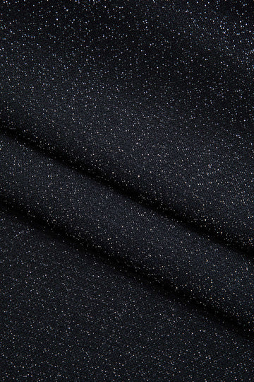 Glitter Asymmetrical Long Sleeve Fitted Maxi Dress