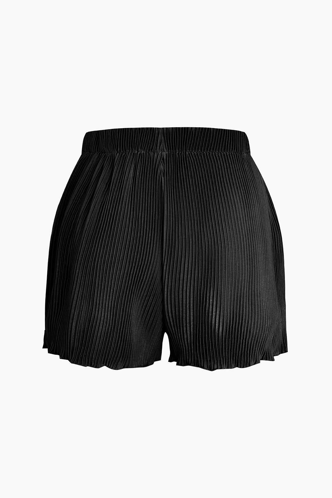 Pleated Button-Up Shirts And Shorts Set