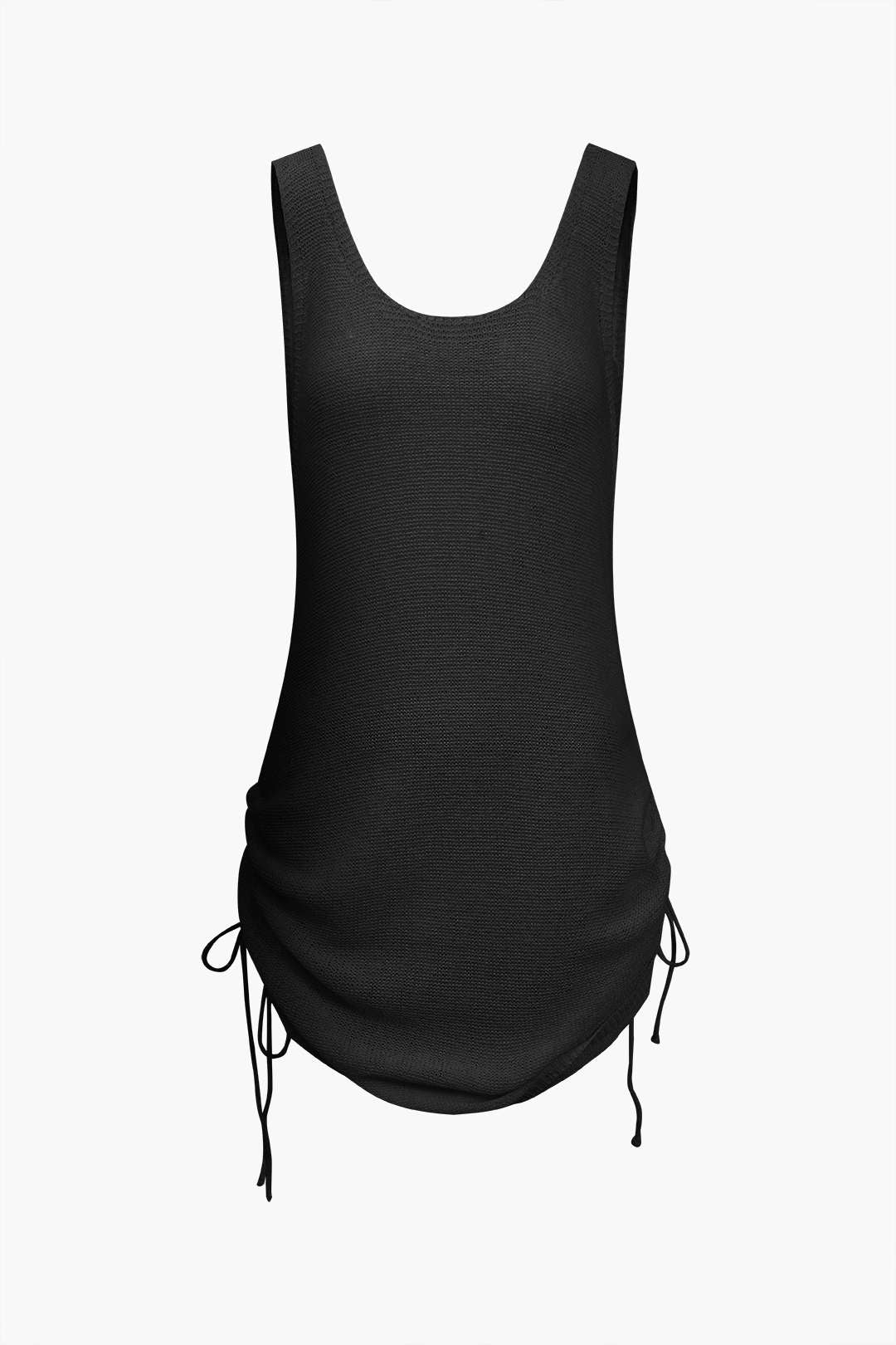 Drawstring Backless Tank Mini Dress