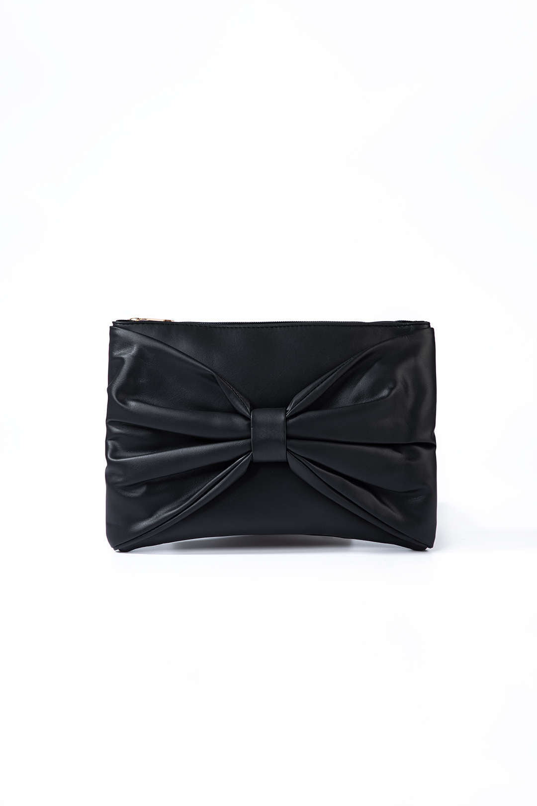 Leather Bow Clutch Bag