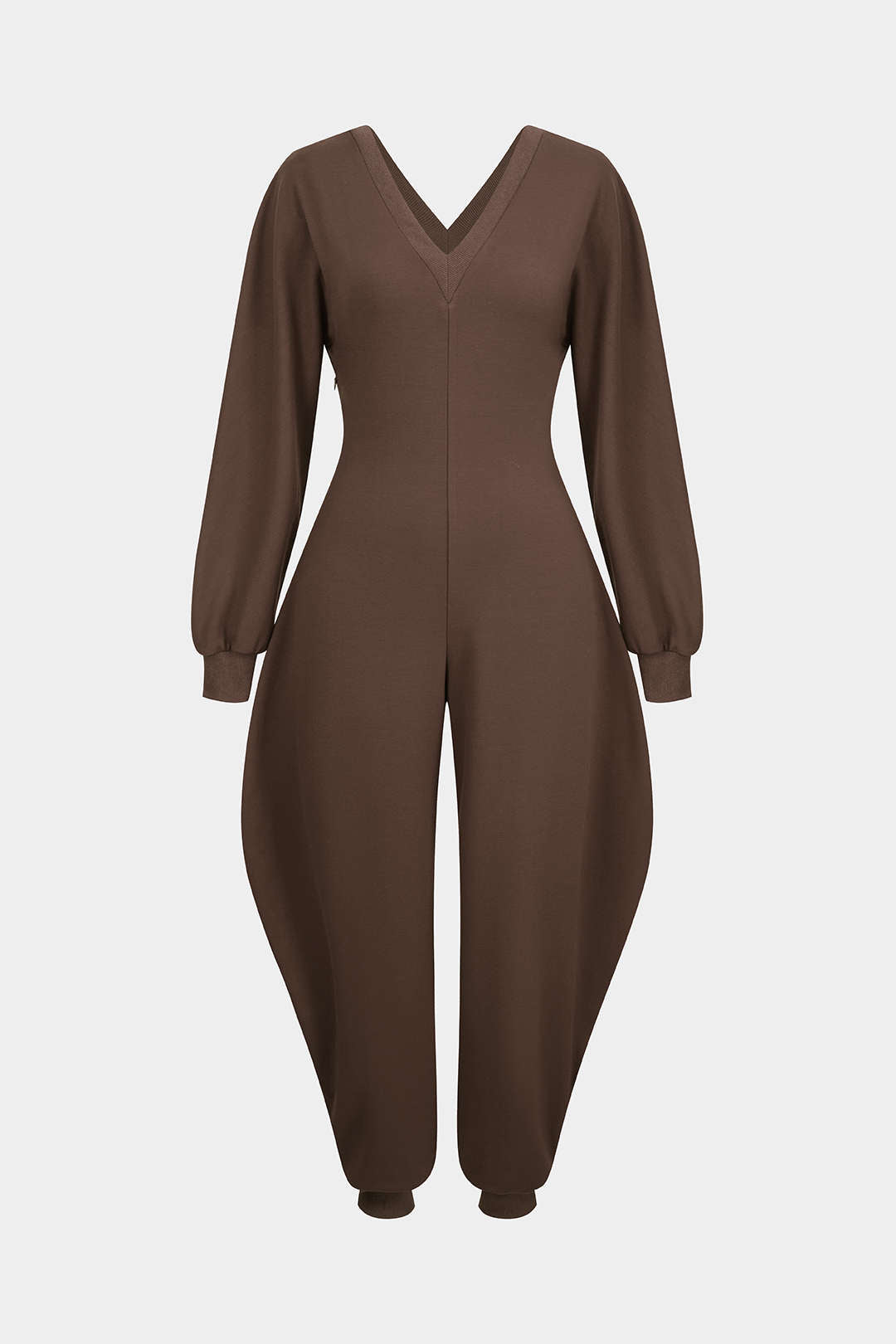 V-Neck Long Sleeve Jumpsuit