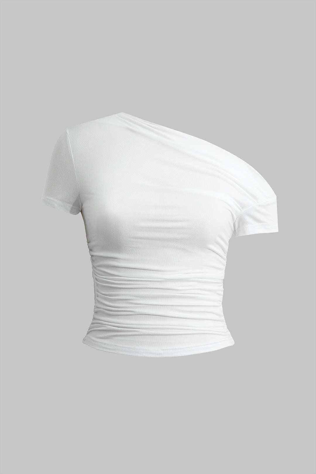 Basic Asymmetrical Ruched T-särk