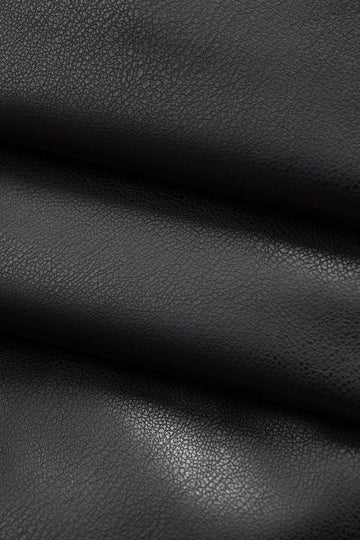 Faux Leather Metallic Zipper Hollow Out Ring Trousers