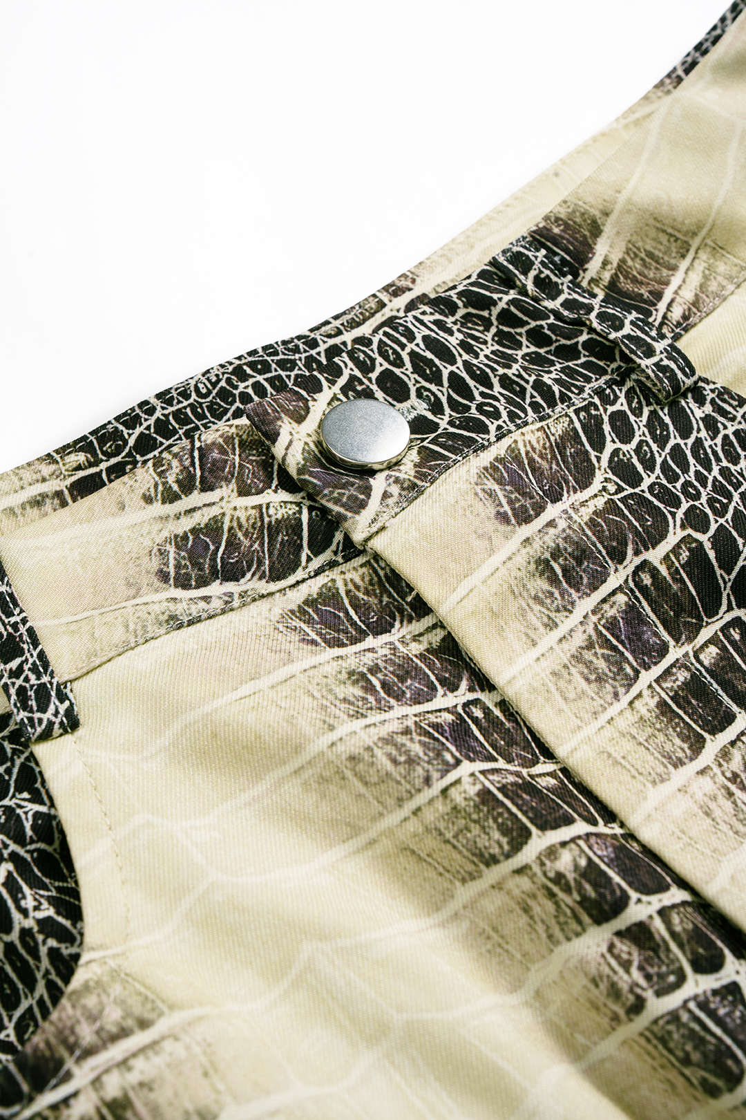 Snake Skin Print Straight Leg Shorts