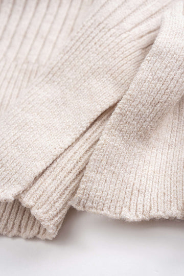 Knit Asymmetrical V-Neck Long-Sleeve Top