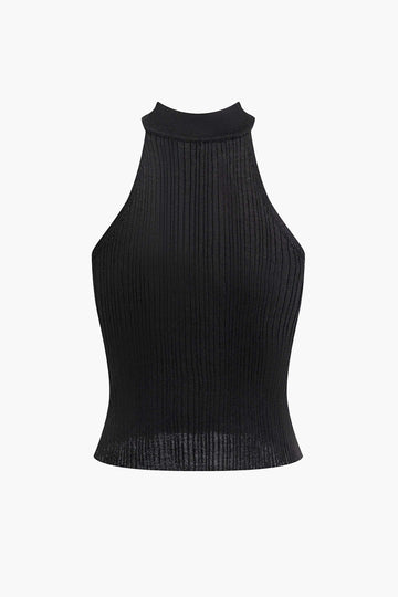 Cut Out Mock Neck Tank Top
