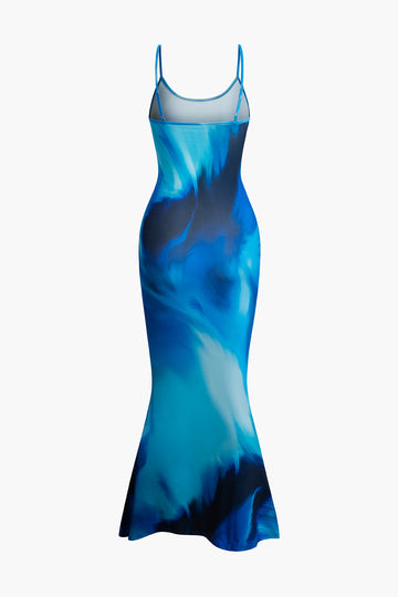 Tie Dye Slip Mermaid Maxi Dress