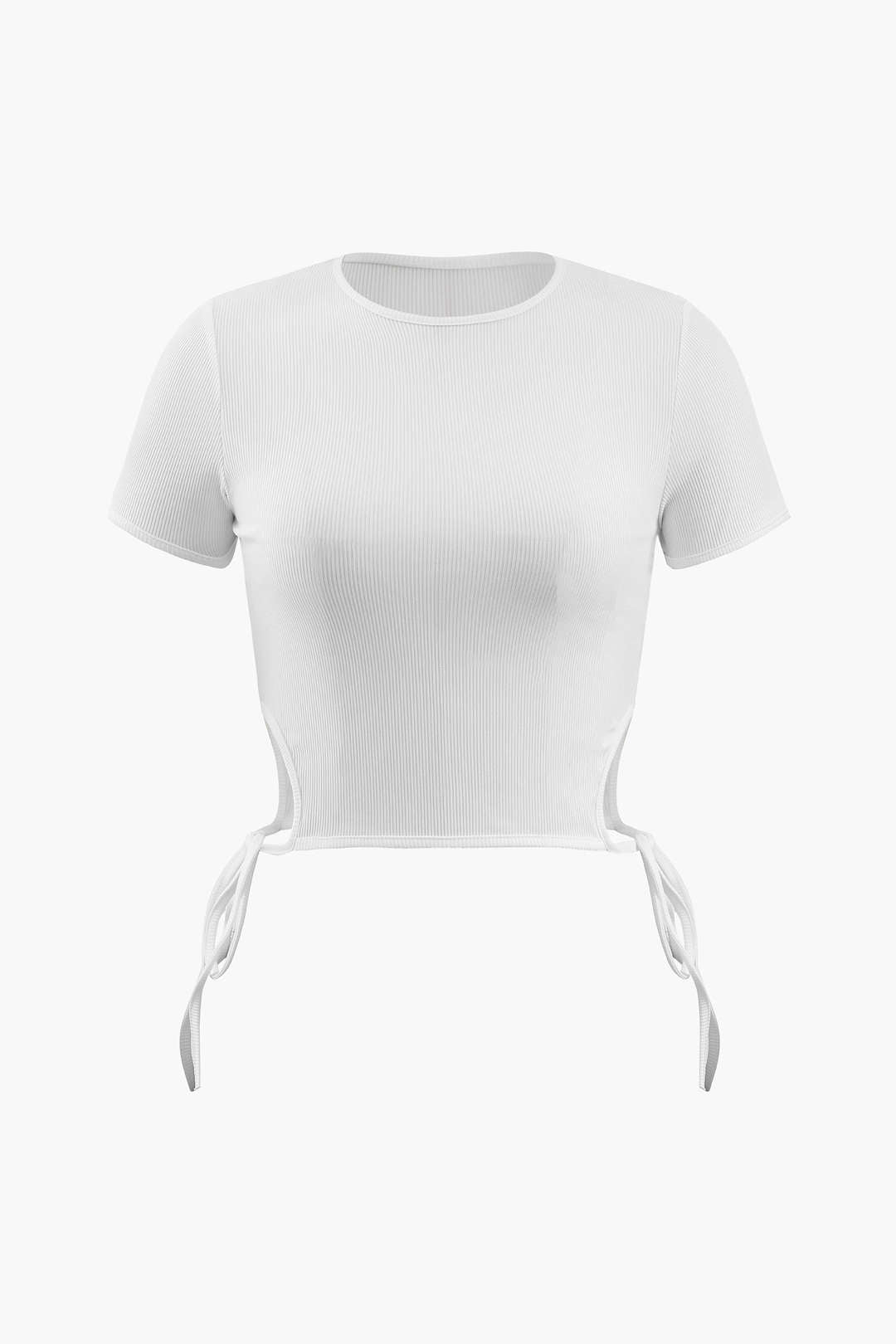 Short Sleeve Cut Out Side Crop T-Shirt