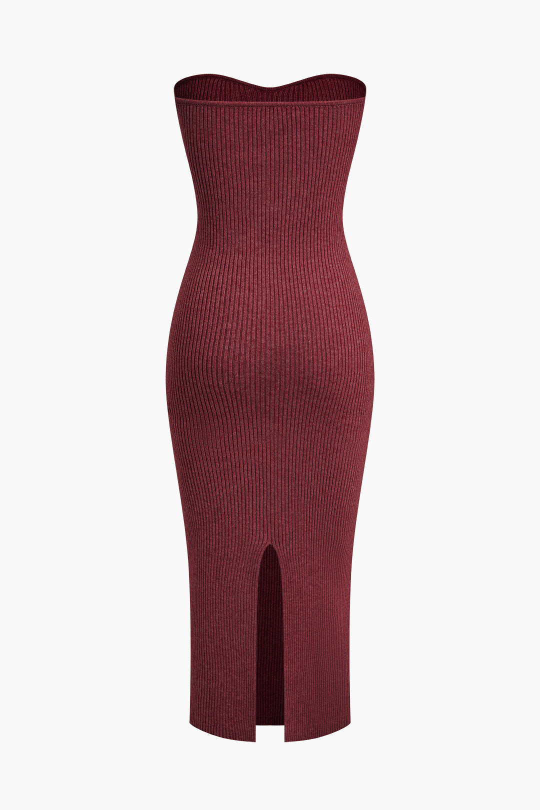 Ribbed Knit Strapless Midi Dress And Bolero Set