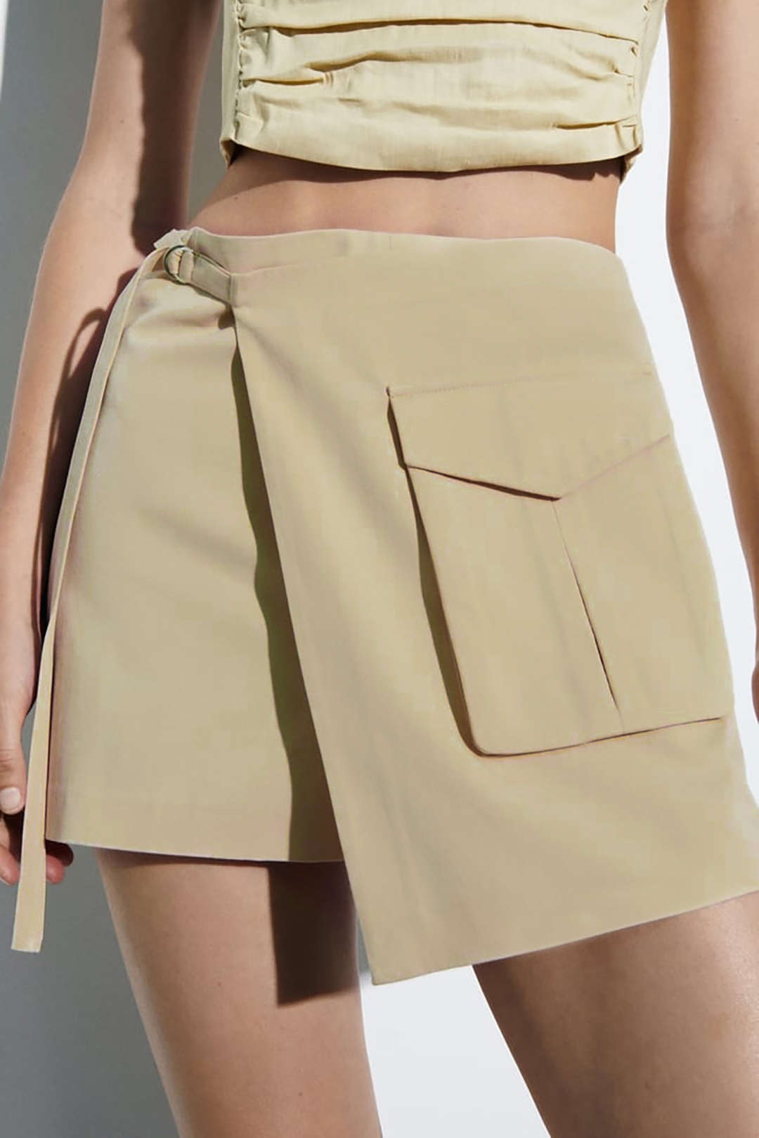 Tie Side Cargo Mini Skirt