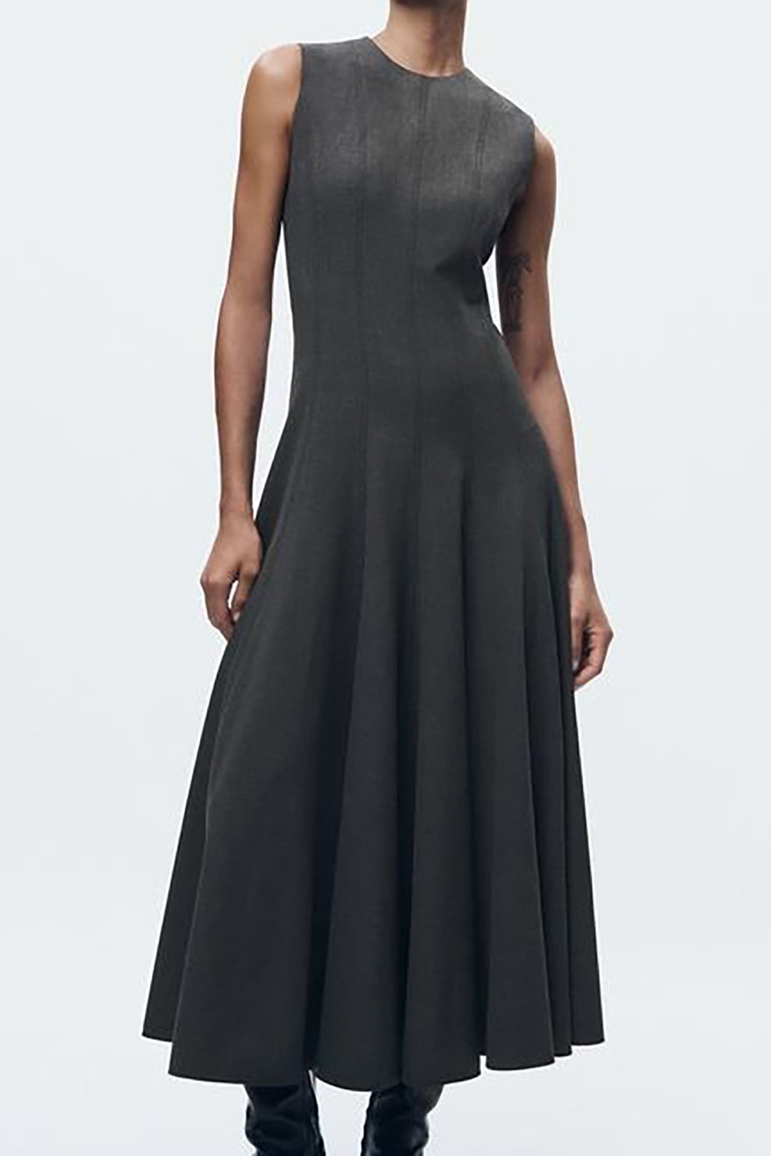Sleeveless Fit-and-Flare Midi Dress