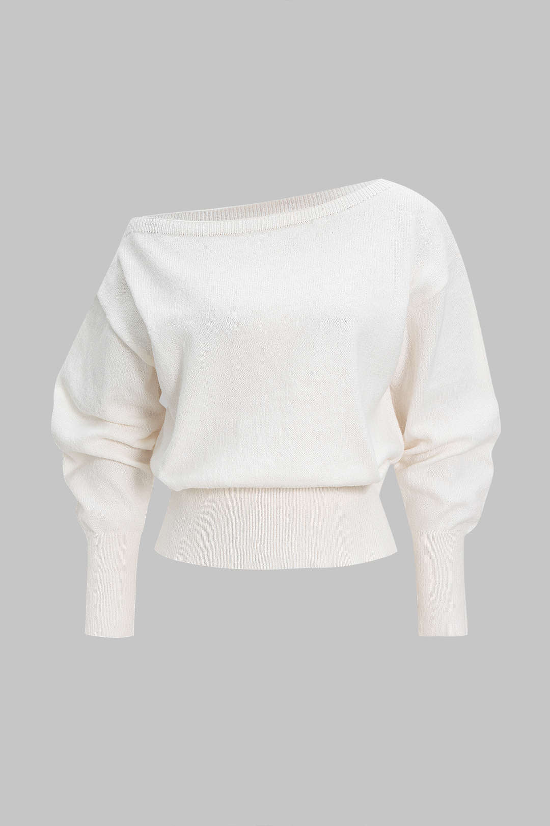 Knit Asymmetrical Long-Sleeve Top