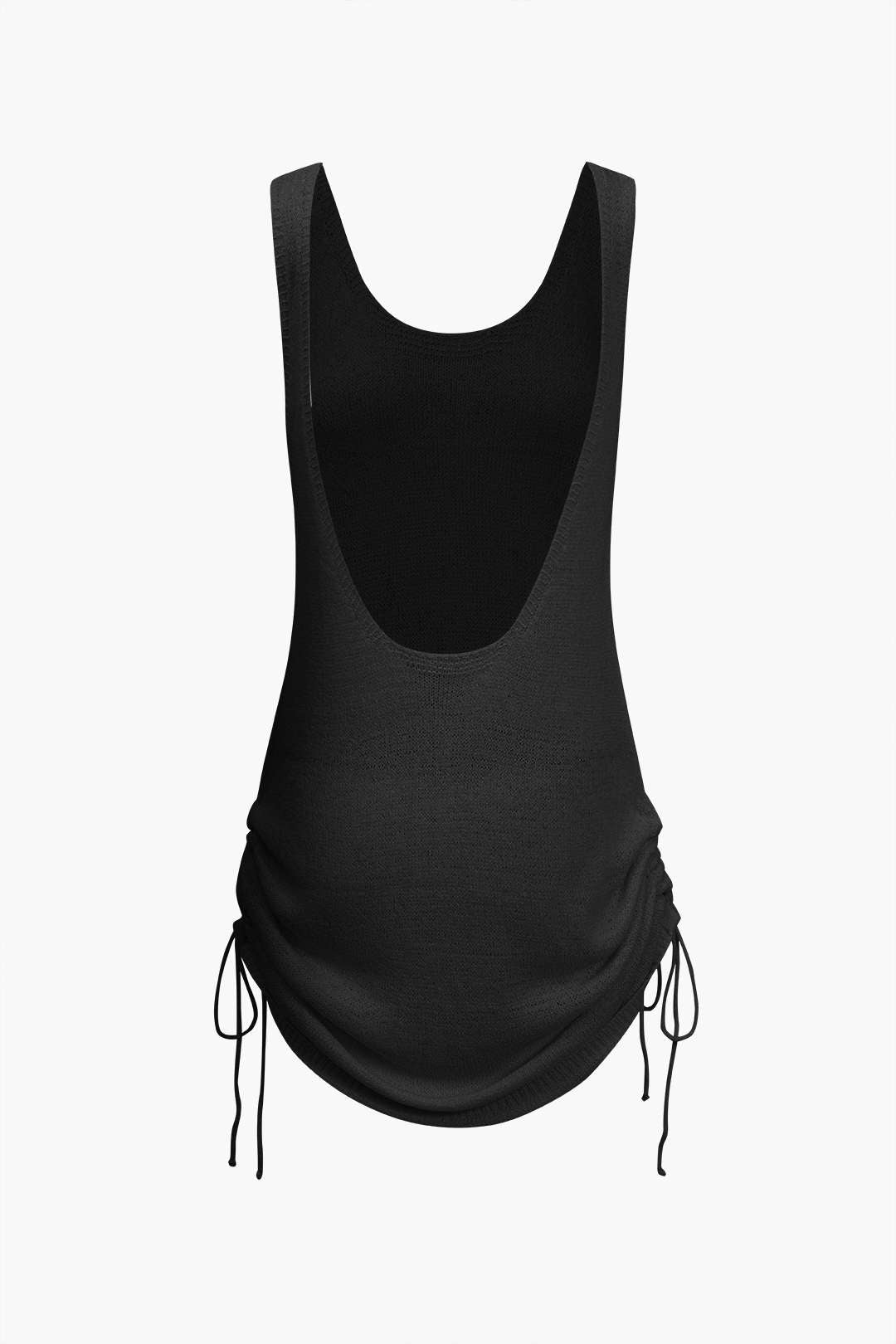 Drawstring Backless Tank Mini Dress