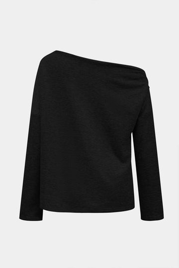 Asymmetrisk langærmet t-shirt