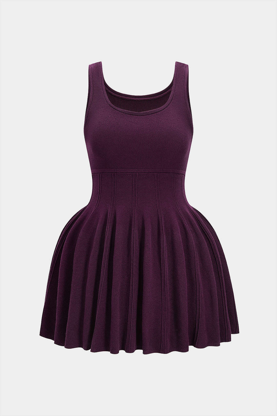 Plus Size Knit Square Neck Sleeveless Dress