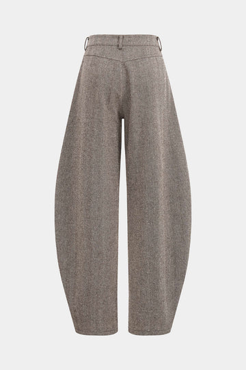 Woolen Metallic Button Pocket Pants