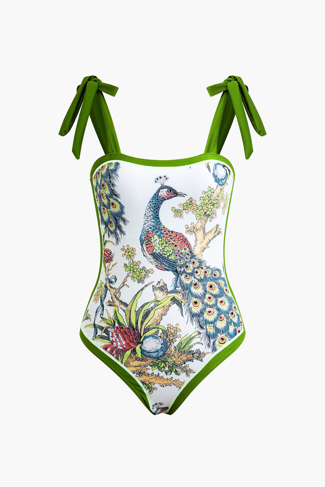 Peacock Print Tummy Control One-Piece Swimsuit