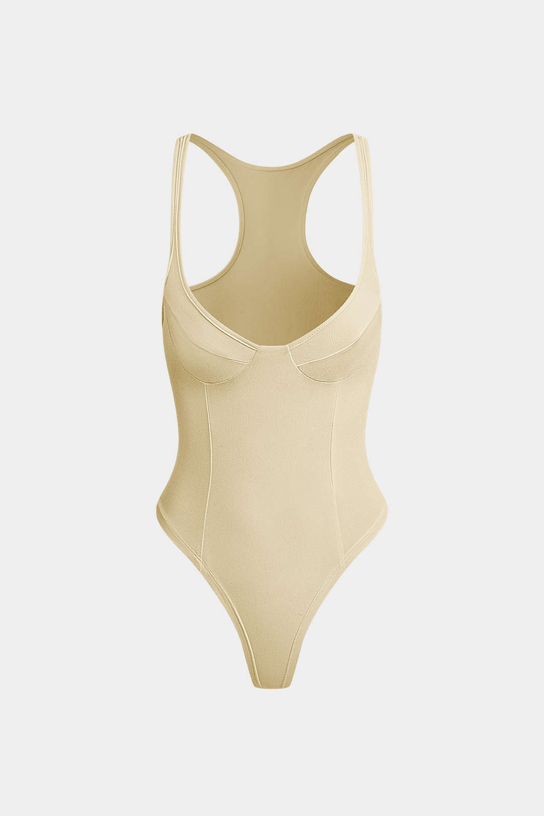 Bażiku Solidu Deep-V Neck Bustier Bodysuit