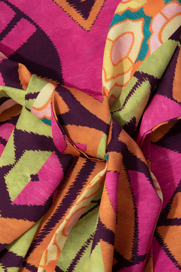 Colorful Geometric Print Wrap Skirt
