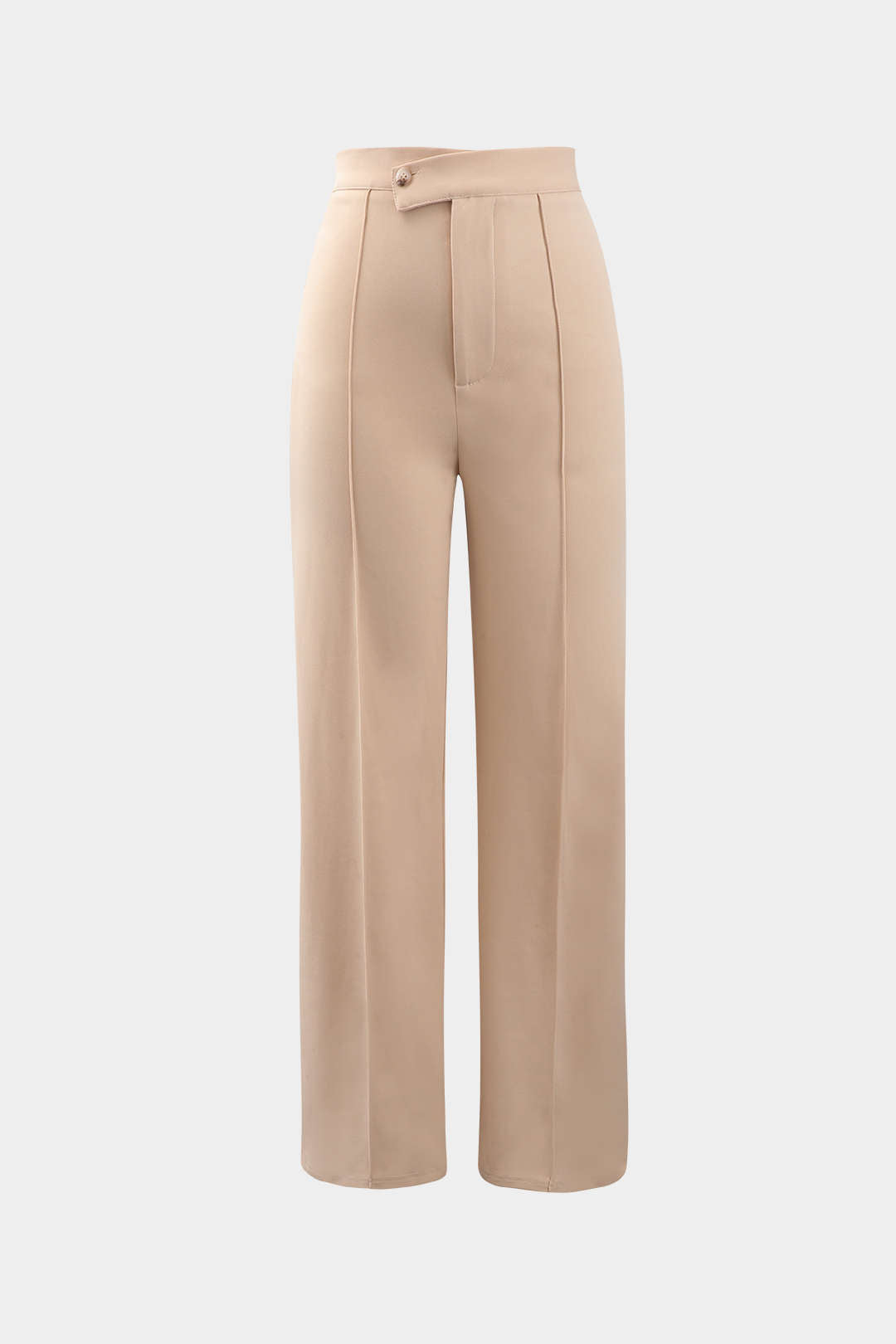 High Waisted Pressed-Crease Straight Leg Tailored Pants