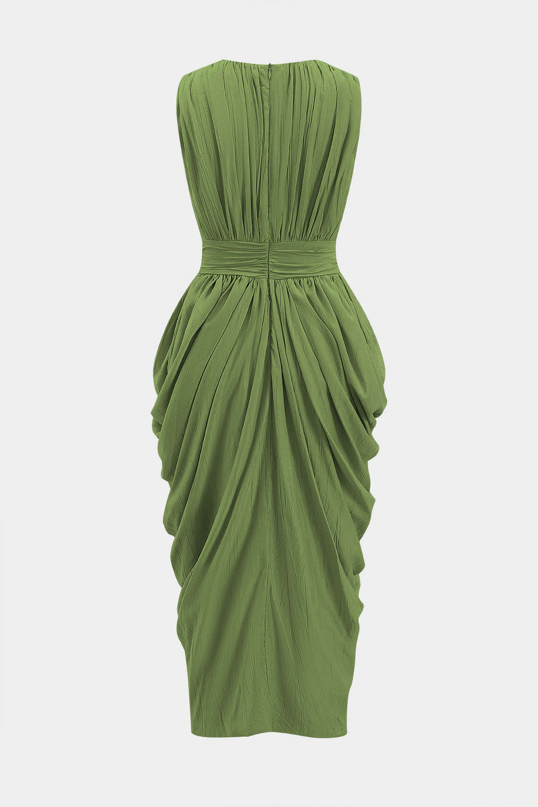 Ruched V-Neck Sleeveless Maxi Dress