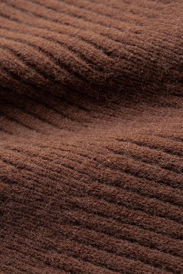 Knit Asymmetrical Neck Ribbed Long Sleeve Dress