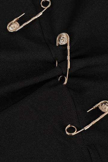 Pothook Detail Slit Midi Skirt
