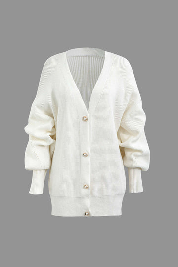 Oversized Button Front Knit Cardigan