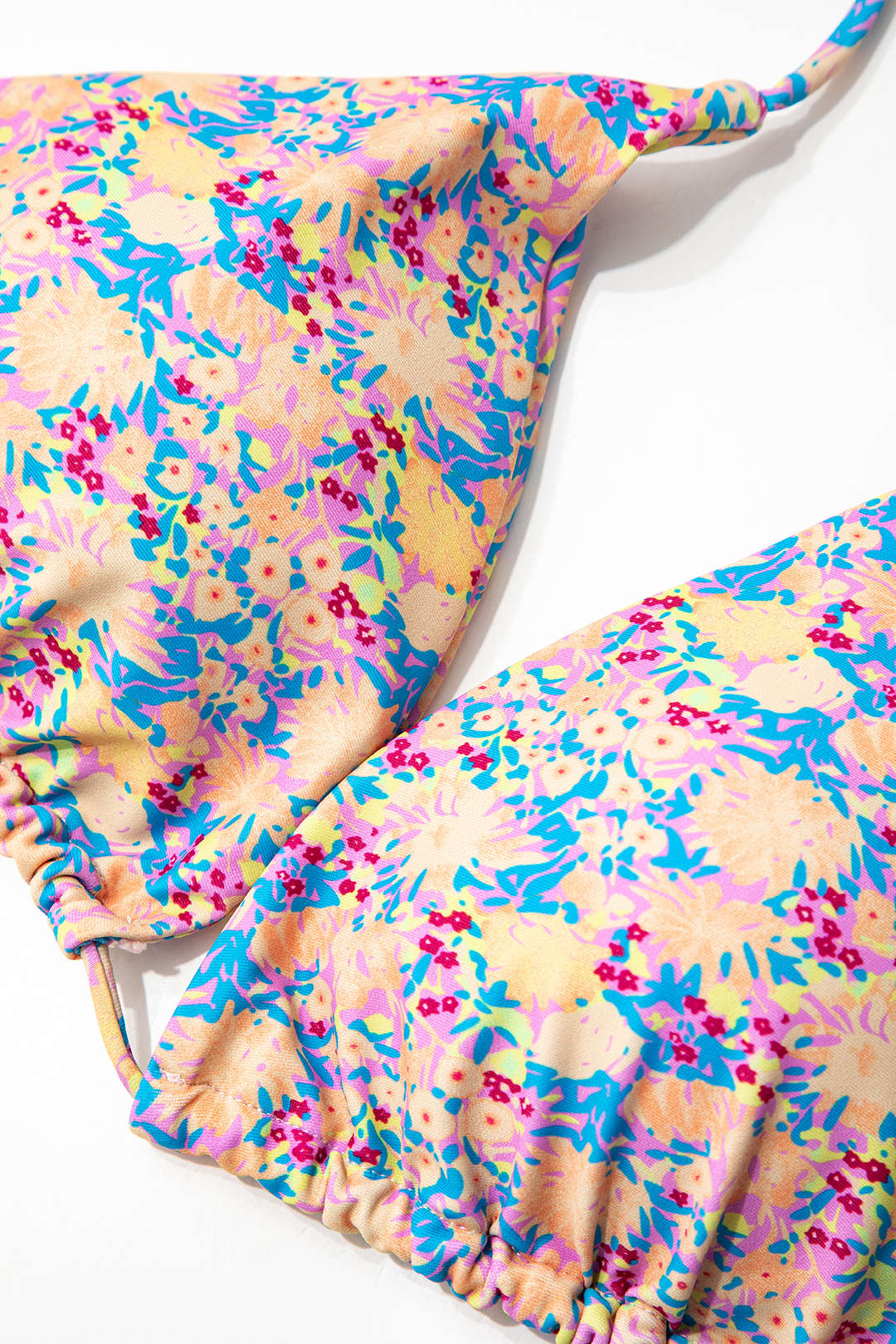 Floral Print Tie Halter Bikini Set