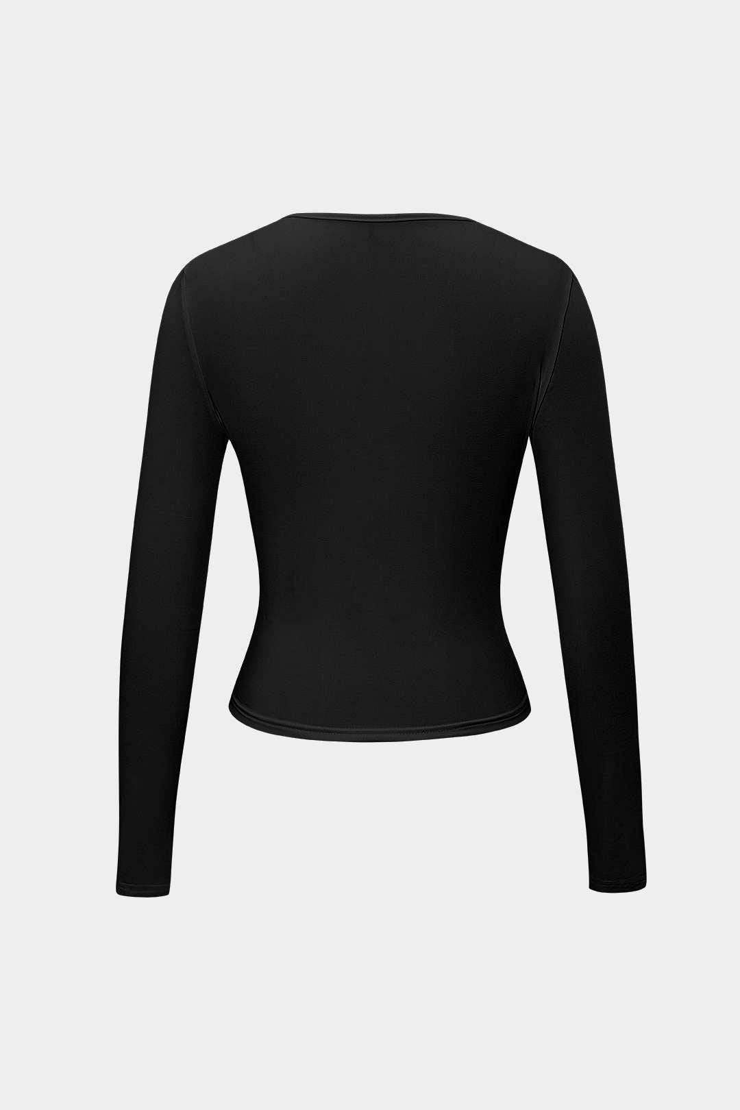 Basic Solid Round Neck Long Sleeve Top