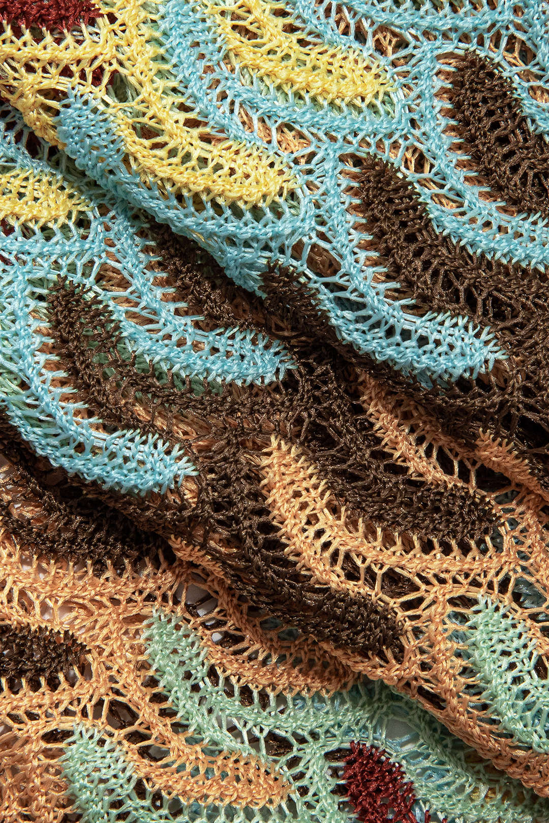 Striped Crochet Halter V-neck Backless Slip Maxi Dress