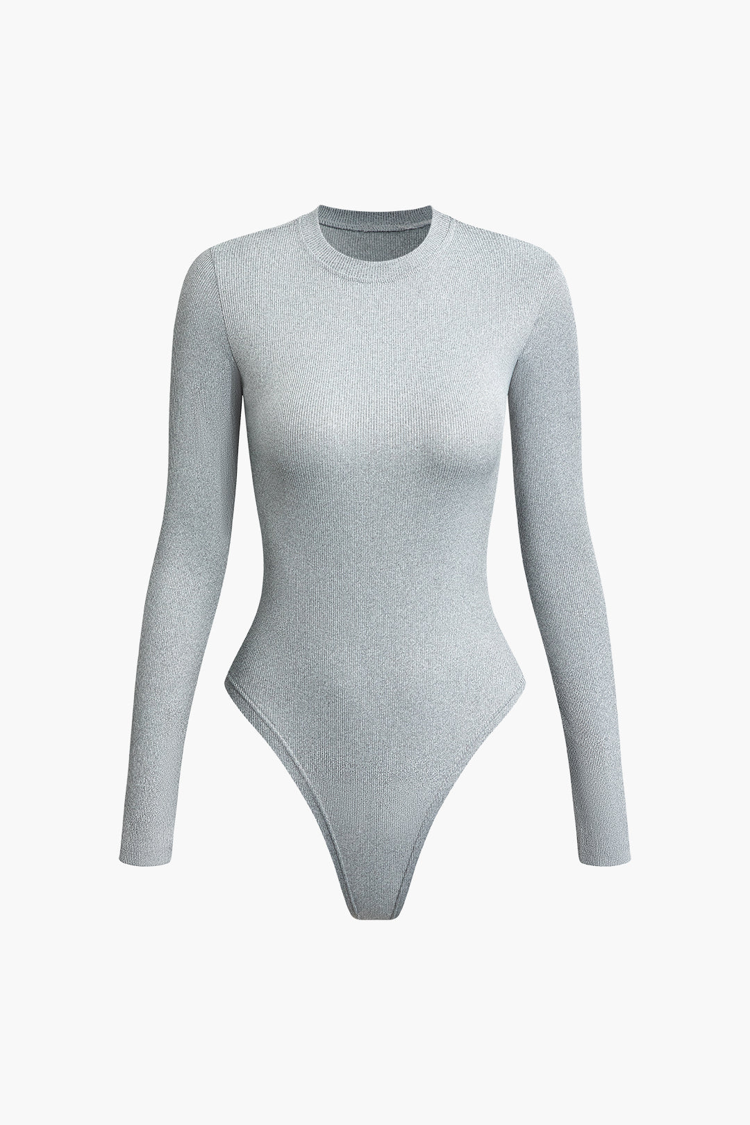 Basic Solid Round Neck Long Sleeve Bodysuit