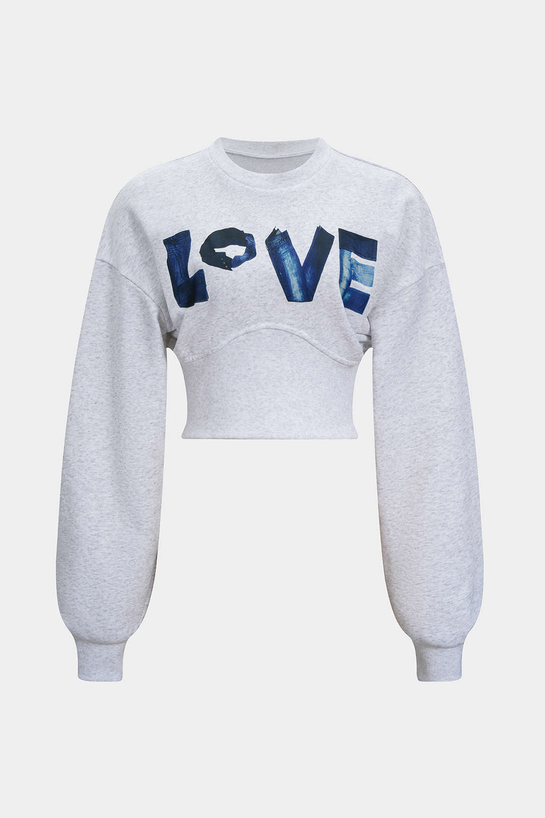 Letter Print  Round Neck Long Sleeve Sweatshirt