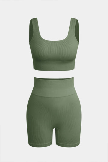 Basic Yoga Tank Top og Shorts Sæt