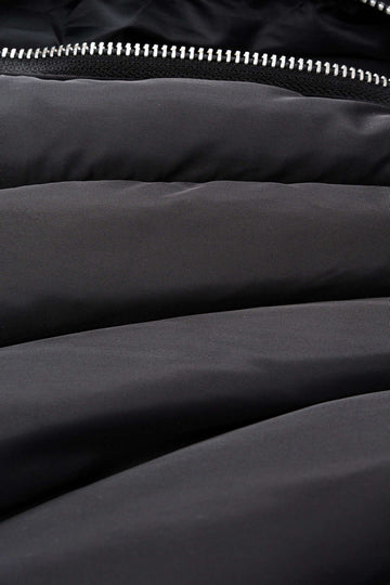 Stand Collar Zipper Long Sleeve Puffer