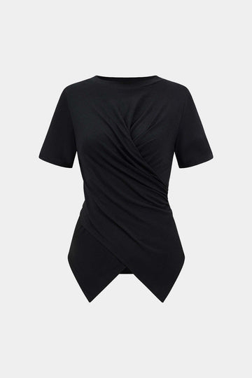 Twist Knoop T-shirt met korte mouwen