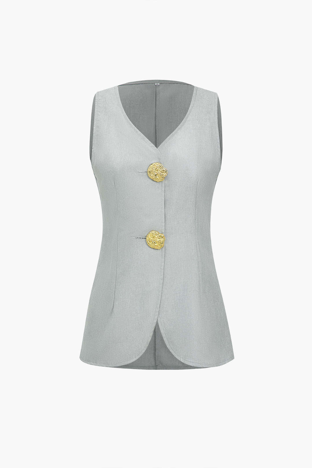 Solid Sleeveless Suit Vest And Pants Set