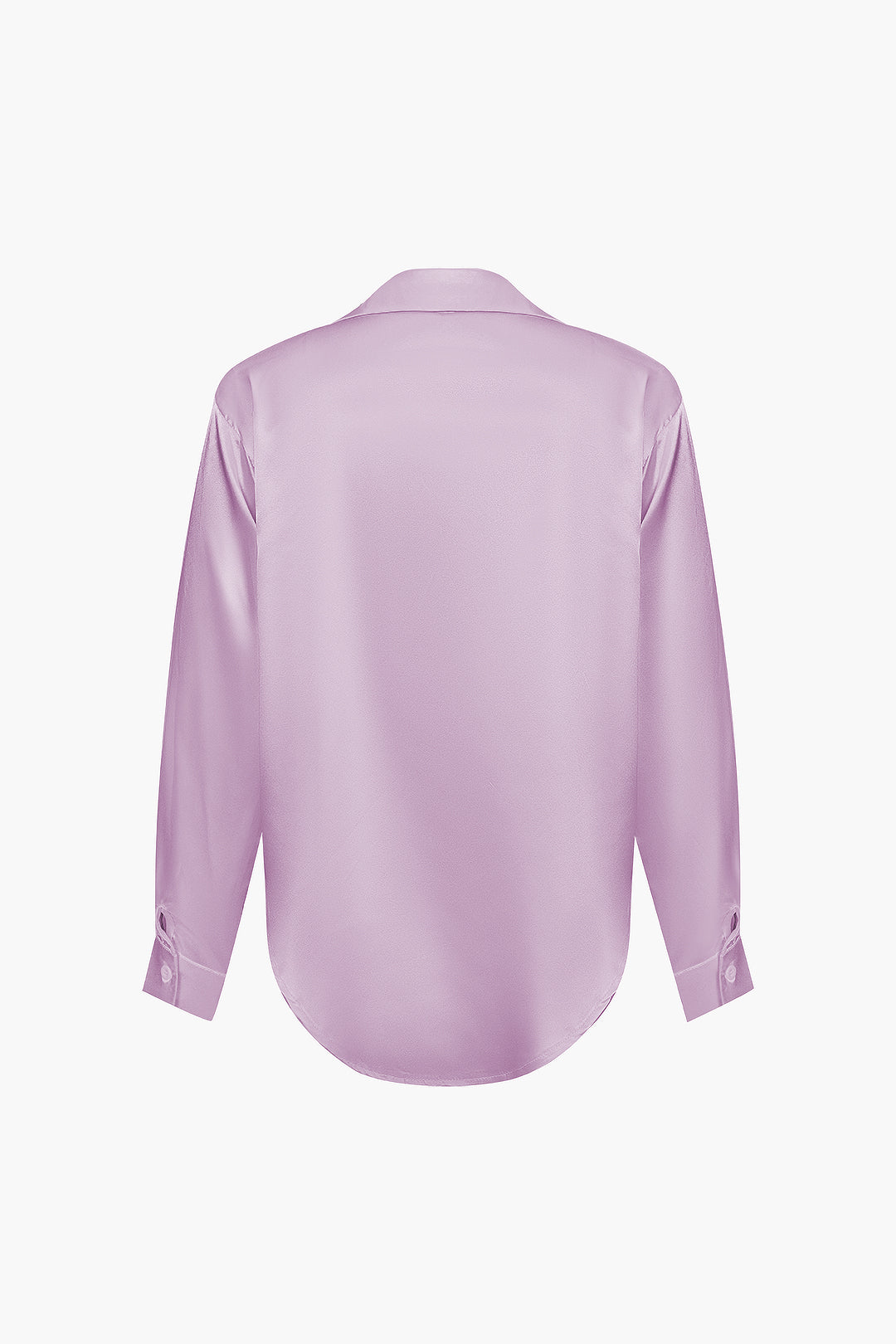 Basic Solid Satin Long-Sleeve Shirts