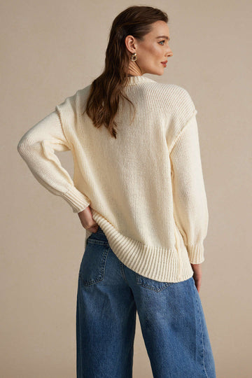 Knit Button Round Neck Long Sleeve Cardigan