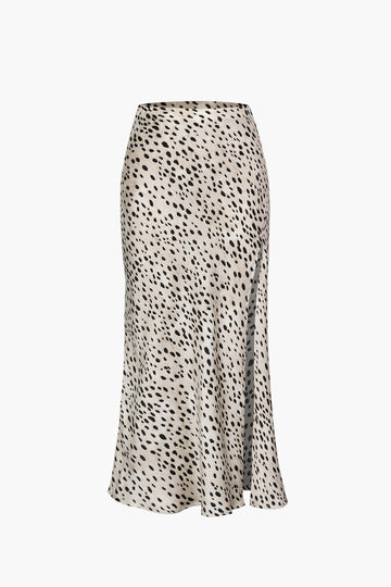 Leopard Print Slit Midi Skirt – Micas