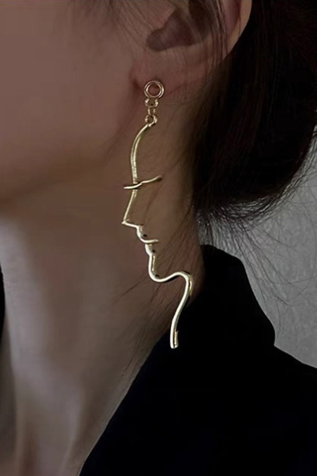 Abstract Face Line Earrings
