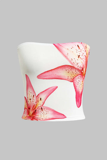 Lily Print Top Bezpośrednio