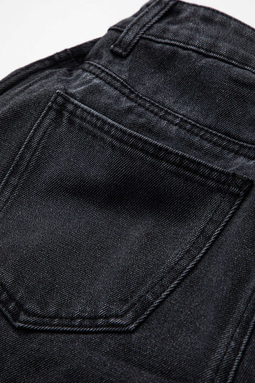 Jeans con barile ad alta gamba della gamba ad onda