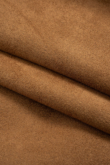 Suede Notched Lapel Tie-Up Pocket Blazer