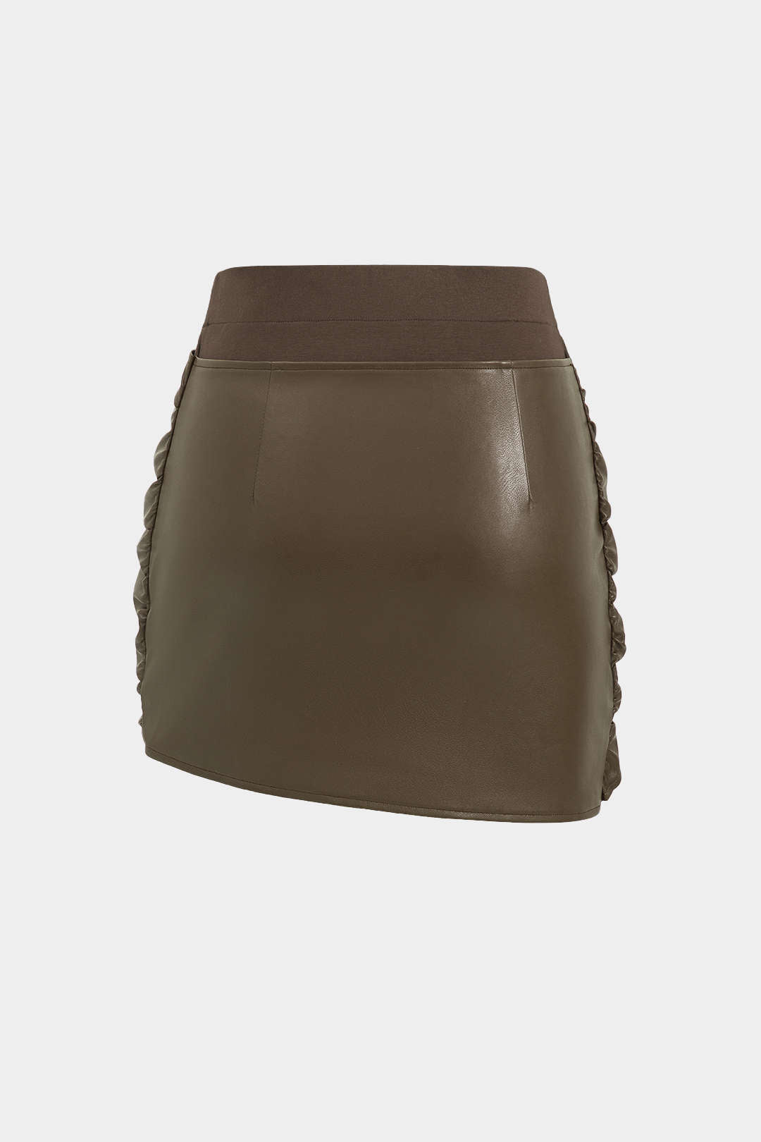 Patchwork Faux Leather Tie Front Mini Skirt