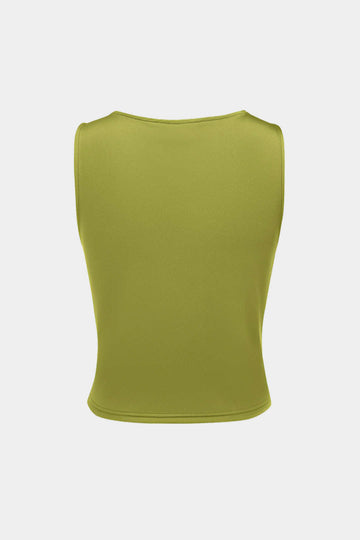 Ruched Asymmetrical Sleeveless Tank Top